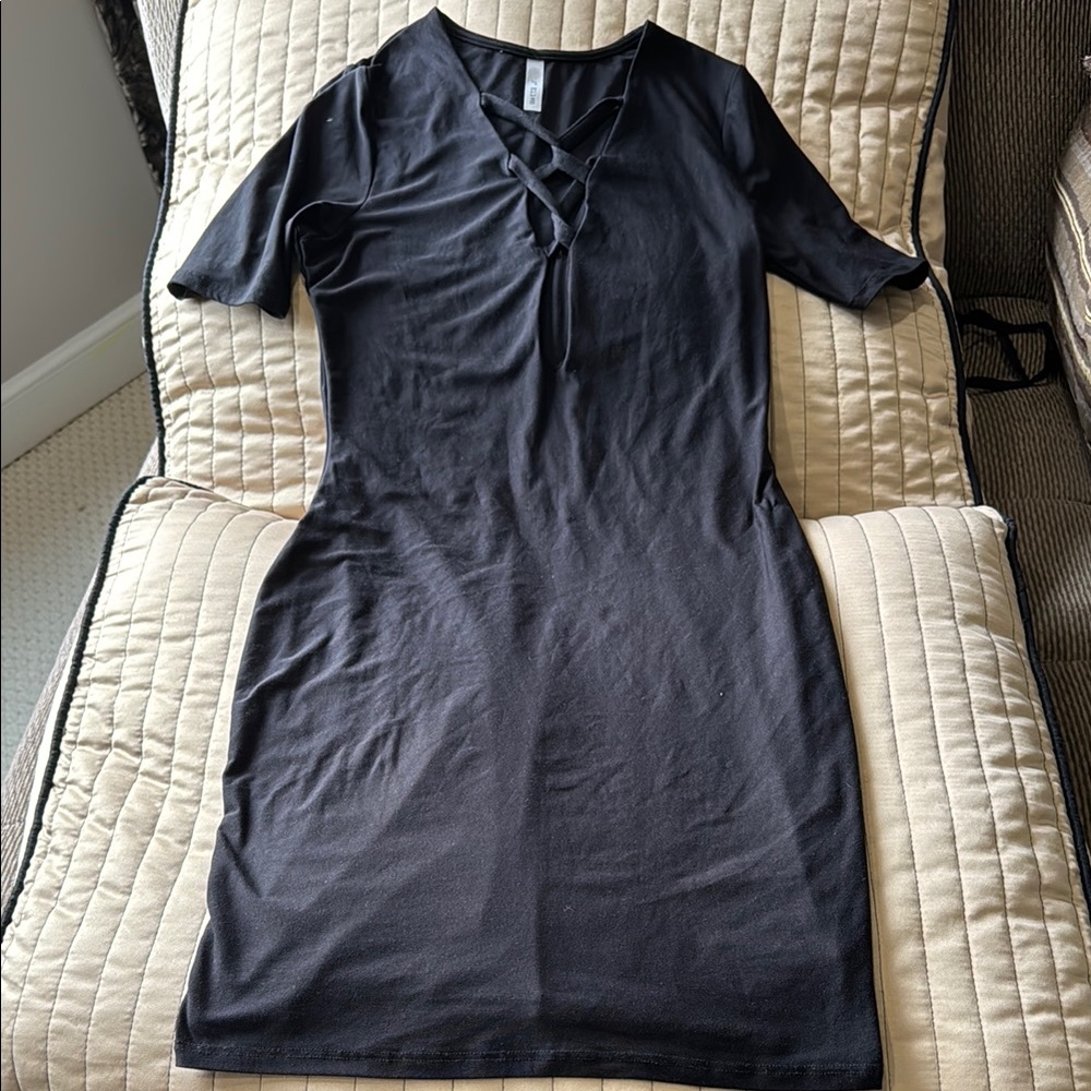 Elle Black and Cream Dress